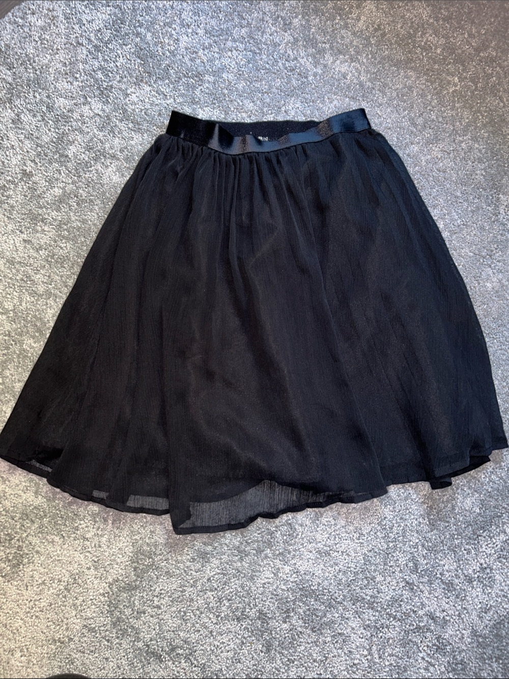 H&M Black Layered Chiffon Skater Skirt
